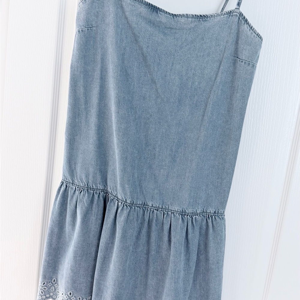 Abercrombie & Fitch Light Blue Denim drop waist dress